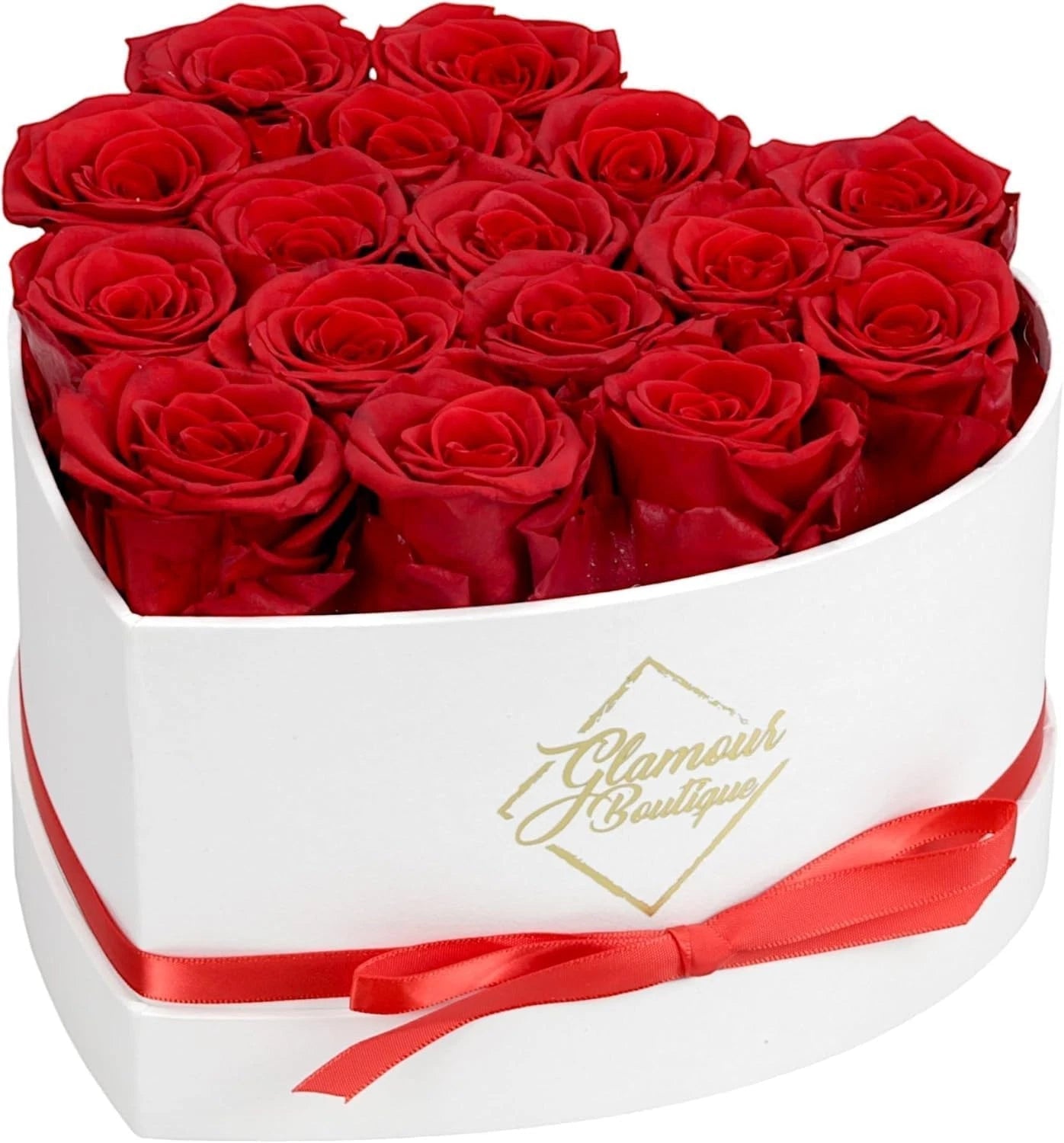 Boxed Preserved Roses - A Gift for Her, Your Wife, or Mother Red - 16 Pieces 07FC0E-D4 - KOEEK