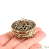 Antique Brass Pocket Dragon Phoenix Incense Burner Hollow Incense Chinese 07FC0E-D4 - KOEEK