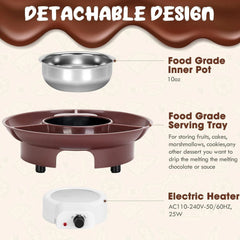 MINI Melting Fondue Set, 10oz Electric Chocolate Melting Pot with 6PCS Forks 07FC0E-D4 - KOEEK