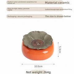 10cm Ceramic Persimmon Ruyi Tea Filter Chinese Retro Kung Fu Tea Set Accessories 07FC0E-D4 - KOEEK