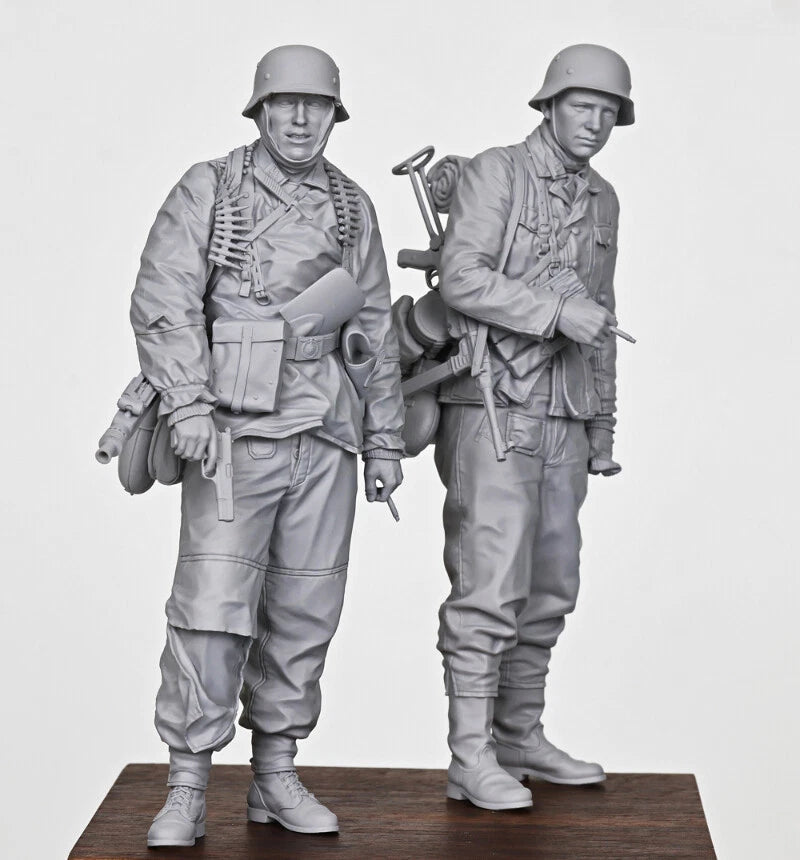 1/16 Resin Model Kit Poteau Ambush Battle Soldier 2 Figure Unassembled Unpainted 07FC0E-D4 - KOEEK