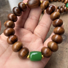 Natural Huanghauli Wood Prayer Beads Men Woman Gift Bracelet Buddha Bless 07FC0E-D4 - KOEEK