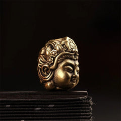 16mm Antique Curios Prayer Beads Chinese Retro Brass Tibetan Style Accessories 07FC0E-D4 - KOEEK