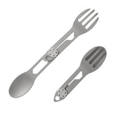 Titanium Fork and Spoon 2 in 1 Set Camping Outdoor Portable Cutlery EDC 07FC0E-D4 - KOEEK