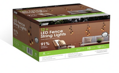 (2 Sets) 12ft LED FENCE STRING LIGHTS -Linkable-Outdoor- Heavy Duty -All Weather 07FC0E-D4 - KOEEK