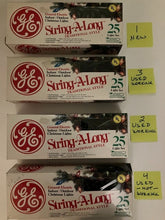 10 SETS GE STRING A LONG CLASSIC LIGHTS (25 LIGHT SET, COLORS) see description GE - KOEEK