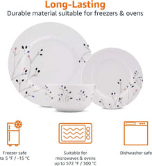 18 Piece Kitchen Utensil Set, Plates, Dishes, Bowls, 6 Servings, Twig Color 07FC0E-D4 - KOEEK