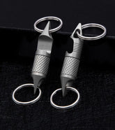 EDC Titanium Alloy Multi Tools Keychain Portable Double Keyrings Pendant Opener 07FC0E-D4 - KOEEK