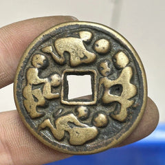 38mm China Old Pure Copper Coin Sex Position Pendant Amulet Coin Art Collection 07FC0E-D4 - KOEEK