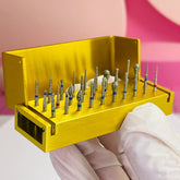 30pcs Dental Diamond Burs Drill+Disinfection Bur Block High Speed Handpiece Kit 07FC0E-D4 - KOEEK