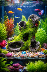 Aquarium Moss Log Cave Fish Tank Decoration Shrimp Hide Breeding Shelter Betta 07FC0E-D4 - KOEEK