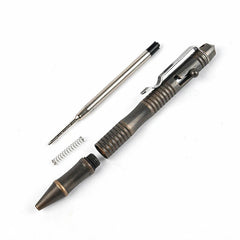 EDC Brass Retro Black Pocket Ball Pen Business Signature Pen Outdoor Record Pen 07FC0E-D4 - KOEEK