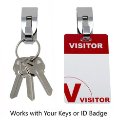 2 Pcs Secure Belt Clip Key Holder w Metal Hook & Heavy Duty 1 1/4" Keychain Ring 07FC0E-D4 - KOEEK