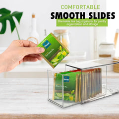 4-piece stackable tea bag storage box, transparent acrylic tea bag drawer 07FC0E-D4 - KOEEK