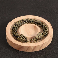 Men Women Metal Bangle Vintage Zodiac Dragon Bracelet Handcrafted Jewelry 07FC0E-D4 - KOEEK