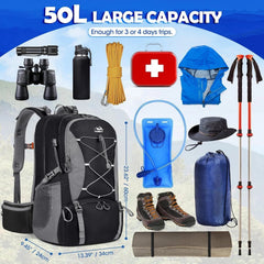 50L travel backpack for men and women lightweight outdoor travel backpacks 07FC0E-D4 - KOEEK