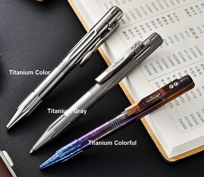 Titanium Alloy Pocket Ballpoint Pen Office Signature Pen Student Stationery 07FC0E-D4 - KOEEK