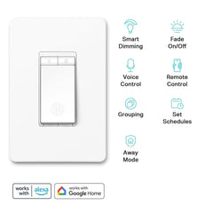 Smart Dimmer Switch, Wi-Fi Light Switch, UL Listed, No Hub Required, 3-Pack 07FC0E-D4 - KOEEK