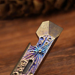 Outdoor Multi EDC Handmade TC4 Titanium Keychain Pry Bar Pendant Crowbar Opener 07FC0E-D4 - KOEEK