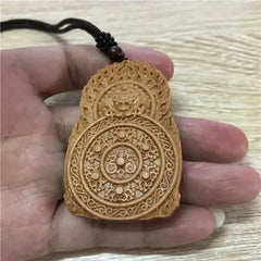 Natural Sandalwood Thousand-hand Guanyin Pendant Amulet Buddha Plaque Necklace 07FC0E-D4 - KOEEK