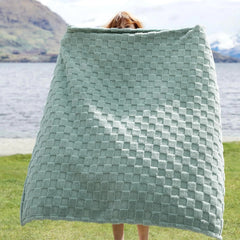 Sage Green Fleece Blanket for Couch - Checkered Throw Blanket for Women 07FC0E-D4 - KOEEK