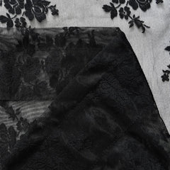 Black lace curtains, size: 52 inches × 72 inches, 2 pieces in total. 07FC0E-D4 - KOEEK