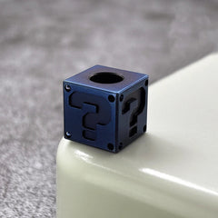 Titanium Question Mark Block Knife Lanyard Bead Necklace Pendant DIY Blue EDC 07FC0E-D4 - KOEEK