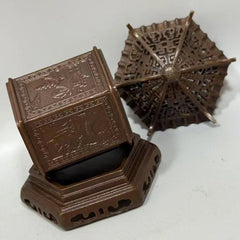 Chinese Brass Incense Burner Pagoda Style Hollow Design Antique Home Decor 07FC0E-D4 - KOEEK
