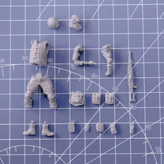 1/35 Resin Figure Model Kit Modern Infantry Machine Gunner Unassembled Unpainted 07FC0E-D4 - KOEEK