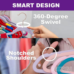High-quality velvet hangers (60 pieces) Durable non-slip felt hangers 07FC0E-D4 - KOEEK