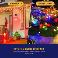 2 Pack Halloween Lights Christmas Outdoor Solar Color Spot 9 Lighting Modes 38 07FC0E-D4 - KOEEK