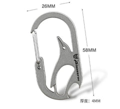 EDC Titanium Alloy Key chain Carabiner Portable Bottle Opener Backpack Buckle 07FC0E-D4 - KOEEK