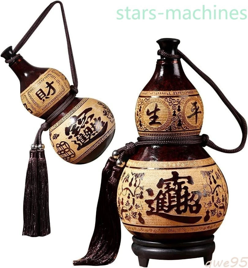 Natural Wine Gourd Outdoor Portable Water Bottle Water Wine Medicine Gourd 07FC0E-D4 - KOEEK