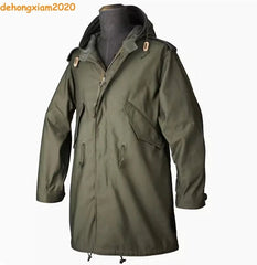 WW2 U.S. Army M1951 Fishtail Trench Men M51 Vintage Military Replica Coat Jacket 07FC0E-D4 - KOEEK