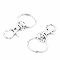 Lobster Buckle Metal Split Ring Clip Hook Keyring Swivel Clasp Keychain 15pcs 07FC0E-D4 - KOEEK