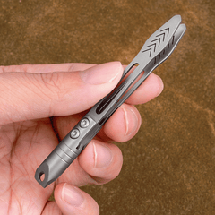 Mini Titanium Alloy Keychain Tweezers Pry Bar EDC Portable Outdoor Clamping Tool 07FC0E-D4 - KOEEK
