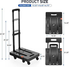 Folding Trolley, 500 lb. Heavy Duty Luggage Cart, Multi-Purpose Platform Cart 07FC0E-D4 - KOEEK