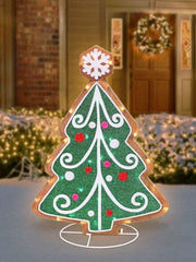 3 FT LED GINGERBREAD CHRISTMAS TREE LIGHTED TINSEL YARD PROP 07FC0E-D4 - KOEEK