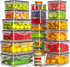 50-Piece Food Storage Containers with Lids (25 Containers & 25 Lids), Airtight 07FC0E-D4 - KOEEK