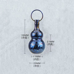 Titanium Timascus Waterproof Pill Container Gourd Box Keychain Pendant EDC 07FC0E-D4 - KOEEK