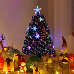 Costway 3FT Pre-Lit Fiber Optic Christmas Tree Multicolor Lights COSTWAY - KOEEK