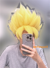 Dragon Ball Kakarotto Vegeta Goku Super Saiyan Yellow Wig Halloween Cosplay WIG 07FC0E-D4 - KOEEK