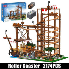 new Mould King 11013 Pirate Ship Roller Coaster Building Block Kid RC Toy 2174Pcs MOULD KING - KOEEK