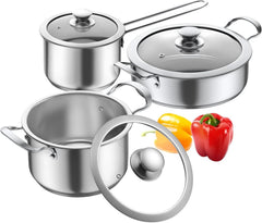 Stainless Steel CookwareSet,6 Piece Nonstick Kitchen Induction Cookware,Nonstick 07FC0E-D4 - KOEEK