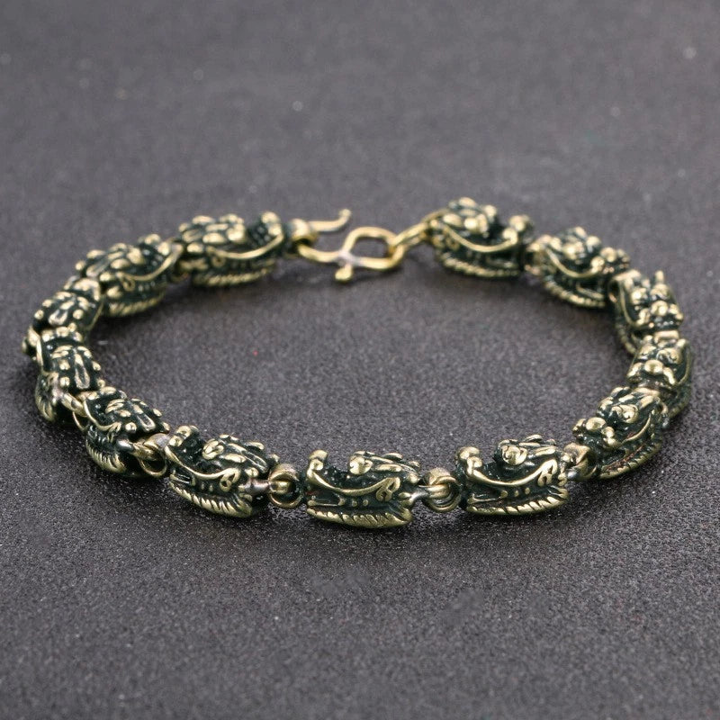 Solid Copper Dragon Bracelet Handcrafted Copper Jewelry Art Collectible 07FC0E-D4 - KOEEK