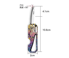 Titanium Mini Knife Small Pocket Key Chain Pendants Folding EDC Knife Gift 07FC0E-D4 - KOEEK