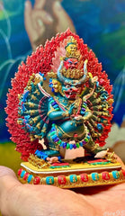 12CM Copper Painted Yamantaka Buddha Statue Home Design Collection 07FC0E-D4 - KOEEK