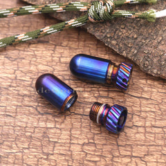 Outdoor Titanium CNC Torpedo Type Waterproof Pill Case Key Chain Container EDC 07FC0E-D4 - KOEEK