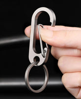 EDC Titanium Alloy Keychain Carabiner Portable Waist Hang Buckle with Key Ring 07FC0E-D4 - KOEEK