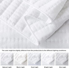 White Queen Size Quilt Bedding Sets with Pillow Shams, Full Lightweight Soft 07FC0E-D4 - KOEEK